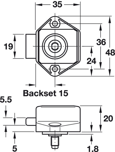 Mini Push Button Catch - Matte Nickel