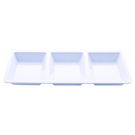White Melamine Serving Plate 3 Section