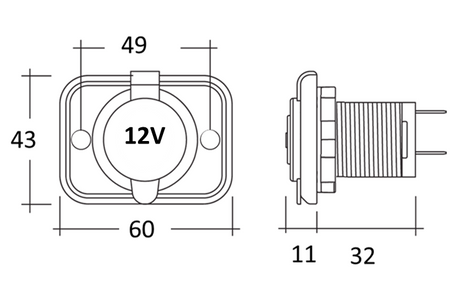Waterproof 12V Accessory Socket