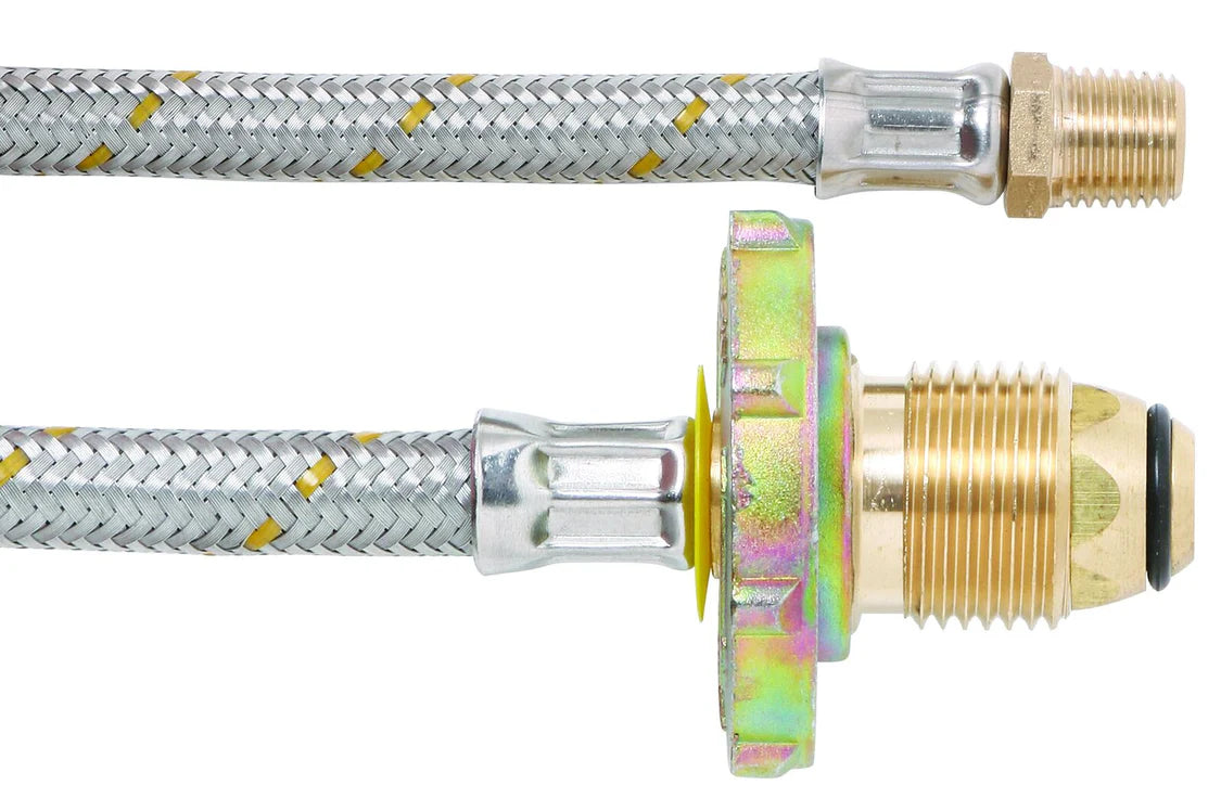 6mm SS Pigtail 1/4 Inverted Flare x POL H/Wheel - 450mm