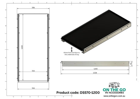 On the Go RV DS570 Drawer Slide 1200mm