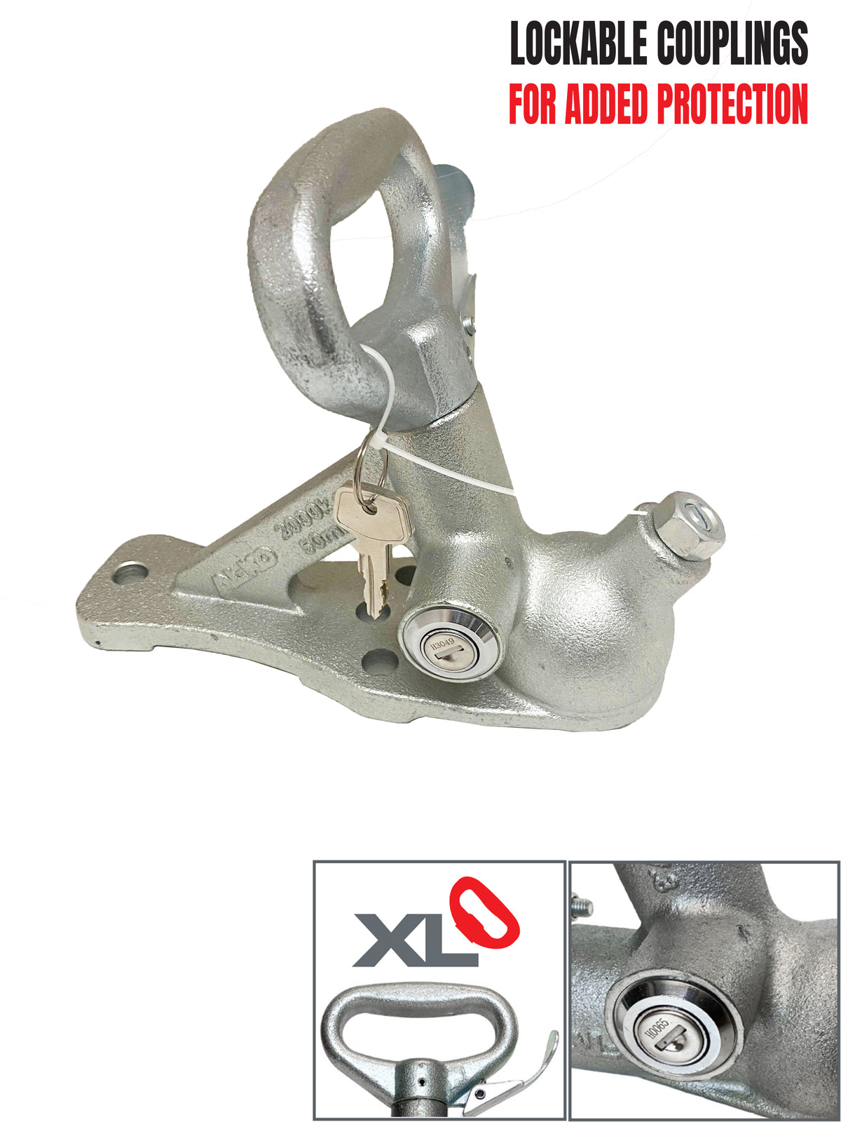 ALKO LOCKABLE COUPLING 2000KG 3 BOLT WITH LOCK & KEYS