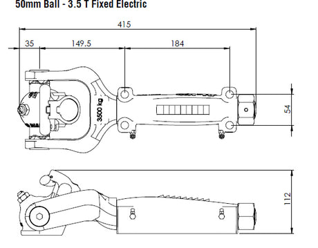 ALKO 50MM OFF ROAD FIXED ELECTRIC 3.5T COUPLING 619350