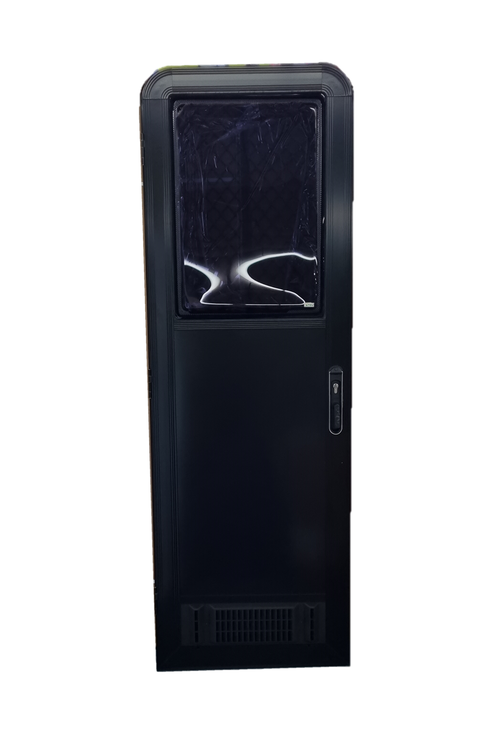 ATRV Door 1750x622 Curved Acrylic Black Frame Black Panel Top Radius LHH