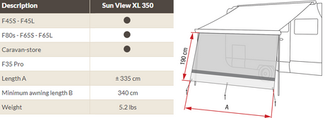 FIAMMA Sun View 350 (3.5m x 1.40m) 97952-050