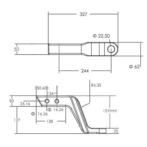 Hot Hitchers Stinger 150mm Drop Tow Bar 6"