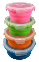 Collapsible Silicone Containers Round Set - 4 Pack