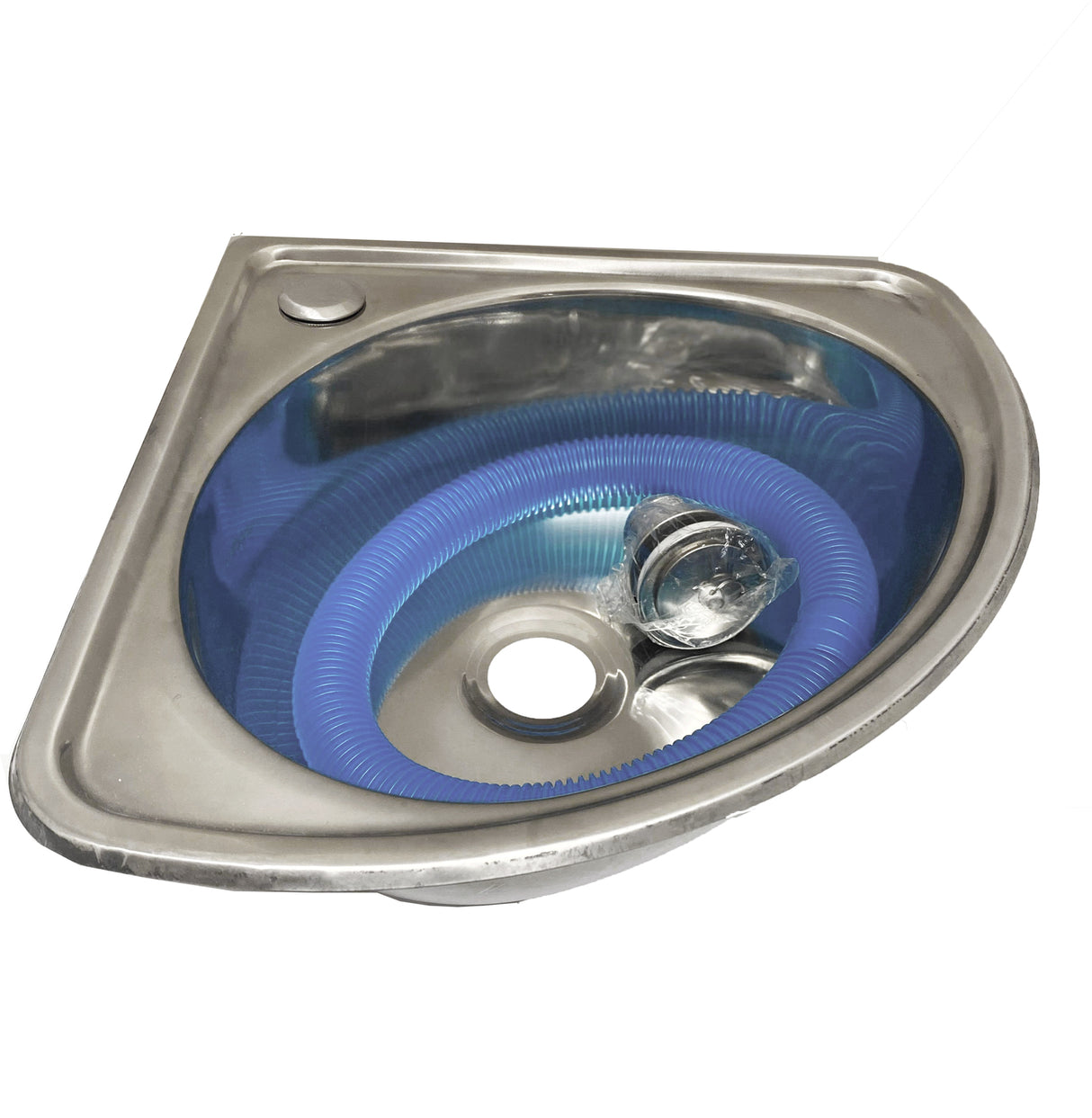 Stainless Steel Corner Basin with Fittings