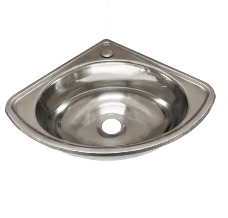 Stainless Steel Corner Basin with Fittings