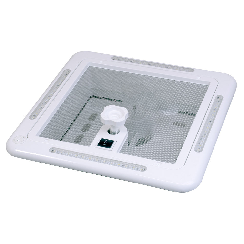 OZVENT 12V Shower Hatch with Fan LED Light 280 x 280mm