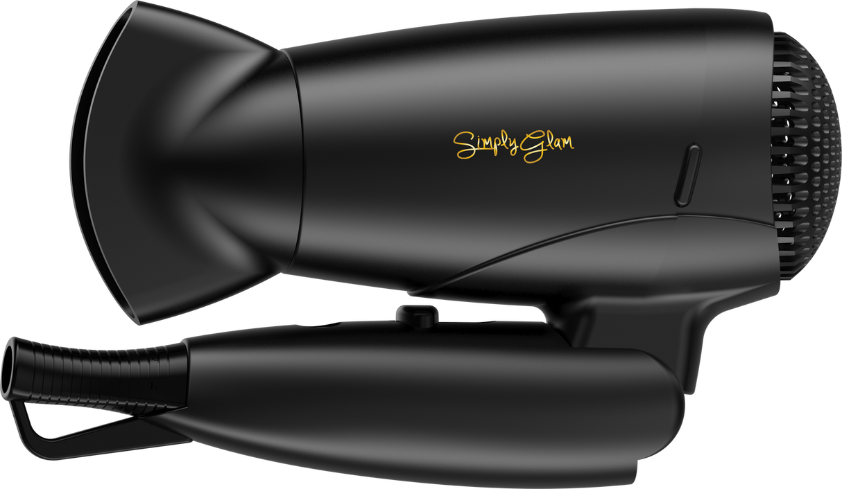 Simply Glam 12V Hair Dryer Black & Gold