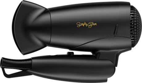Simply Glam 12V Hair Dryer Black & Gold