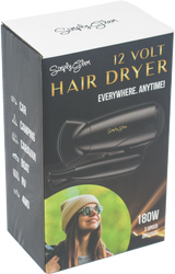 Simply Glam 12V Hair Dryer Black & Gold