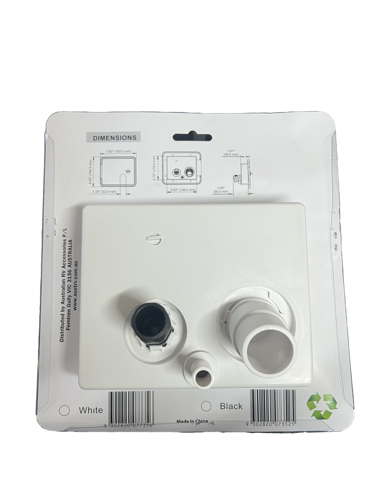 RV Flomaster Gravity/city Water Inlet Hatch - White