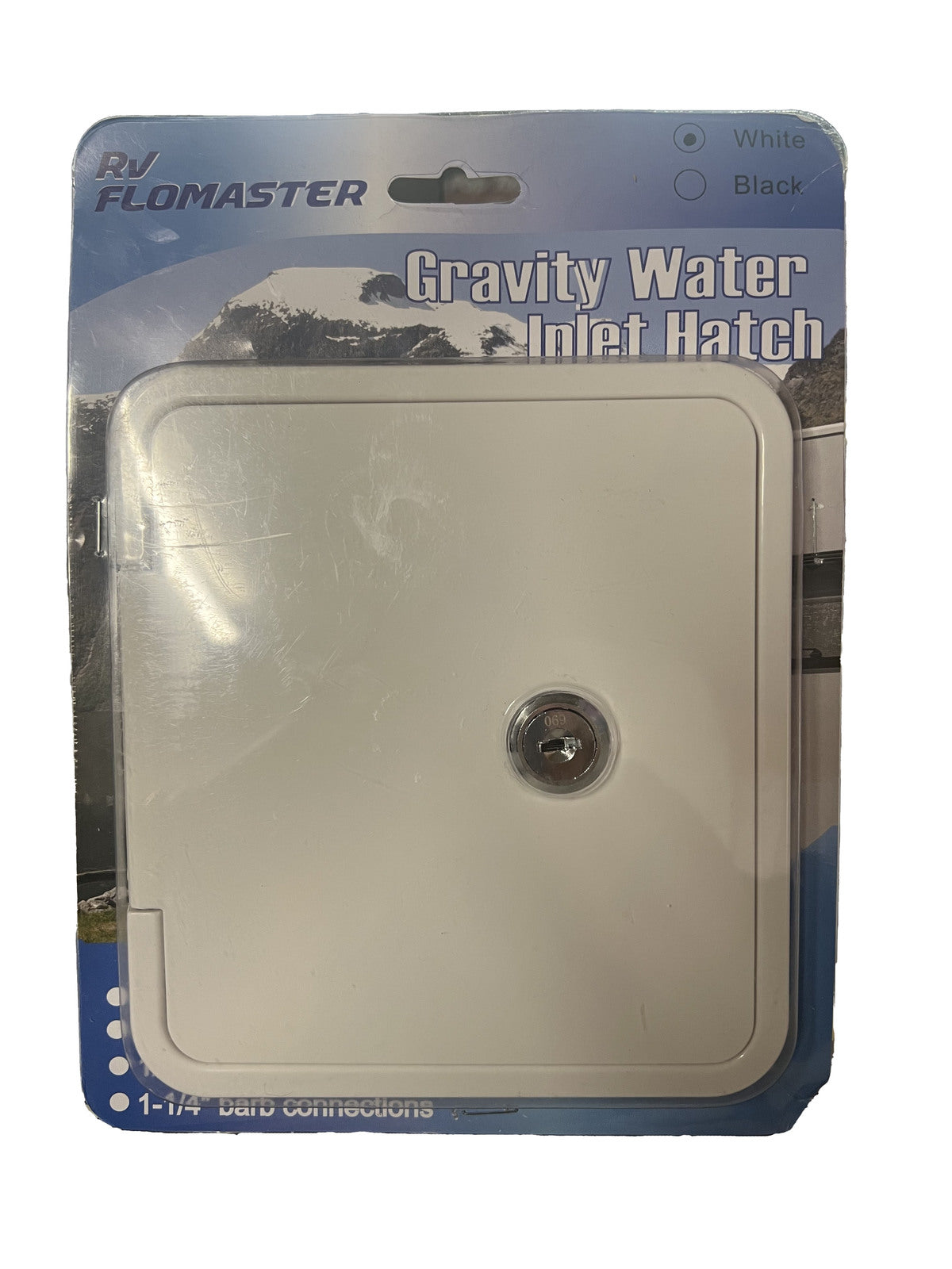 RV Flomaster Gravity Water Inlet Hatch - White