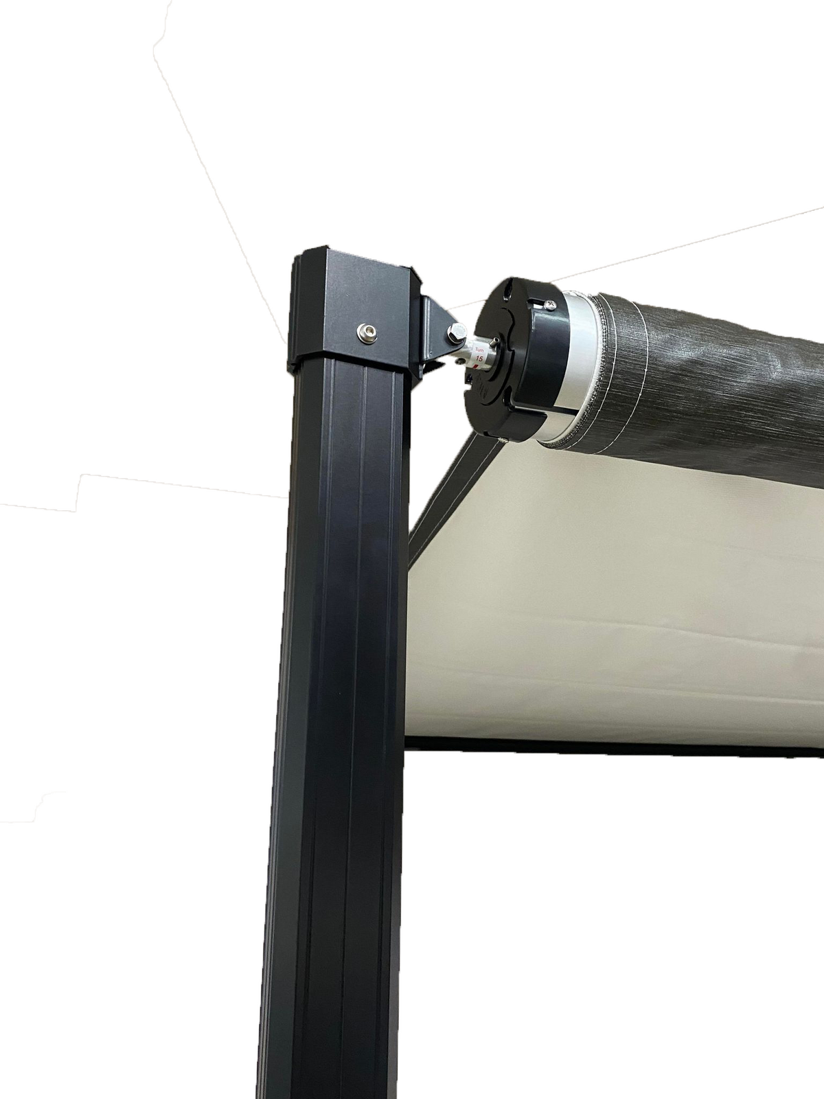 Luxury Awnings Roll out Awning 16x8 ft Grey - Black Hardware Included