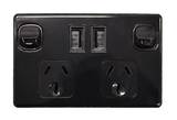 Double Pole Double USB PowerPoint Black 140Amp
