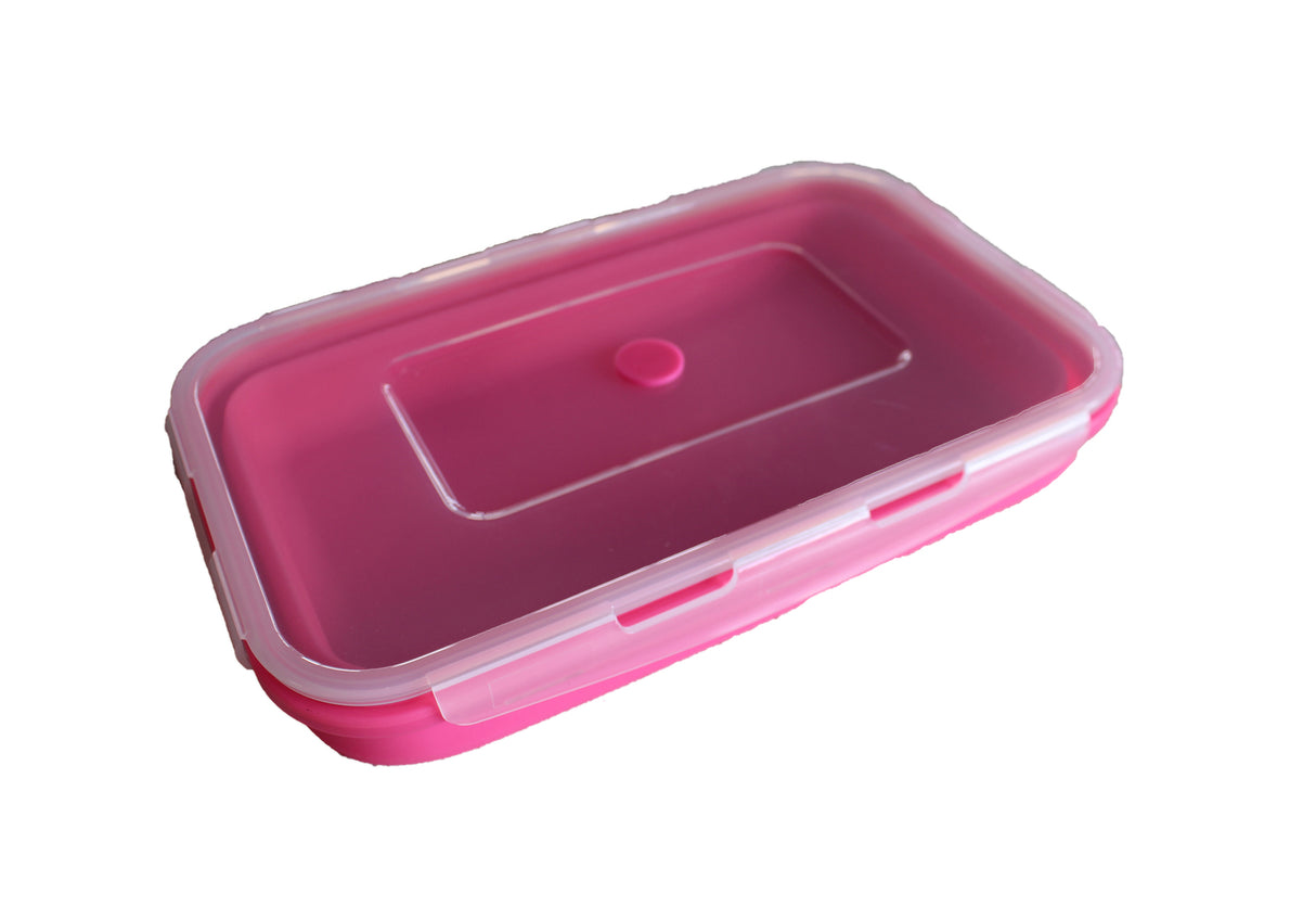 Collapsible Silicone Rectangle Container 5L - Pink