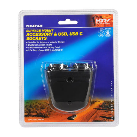 Narva Heavy Duty ACC/USB/ USB-C 81173BL