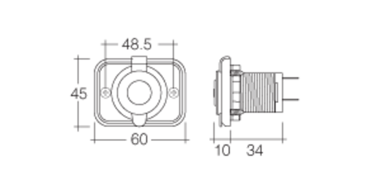 NARVA Flush Mount Socket 81026BL Caravan Car Camper Boat