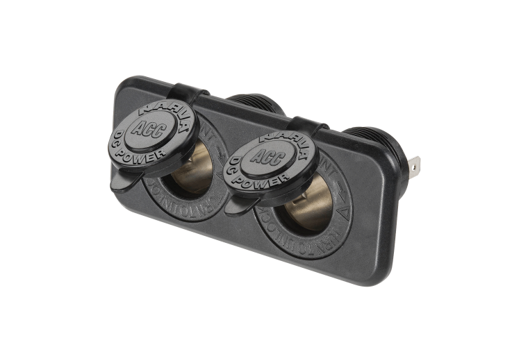 NARVA Dual Flush Mount ACC/ACC Socket Black 81027BL