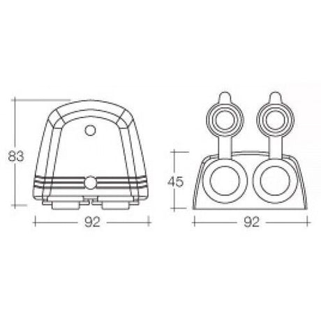 NARVA Surface Mount ACC/USB Socket Black 81168BL