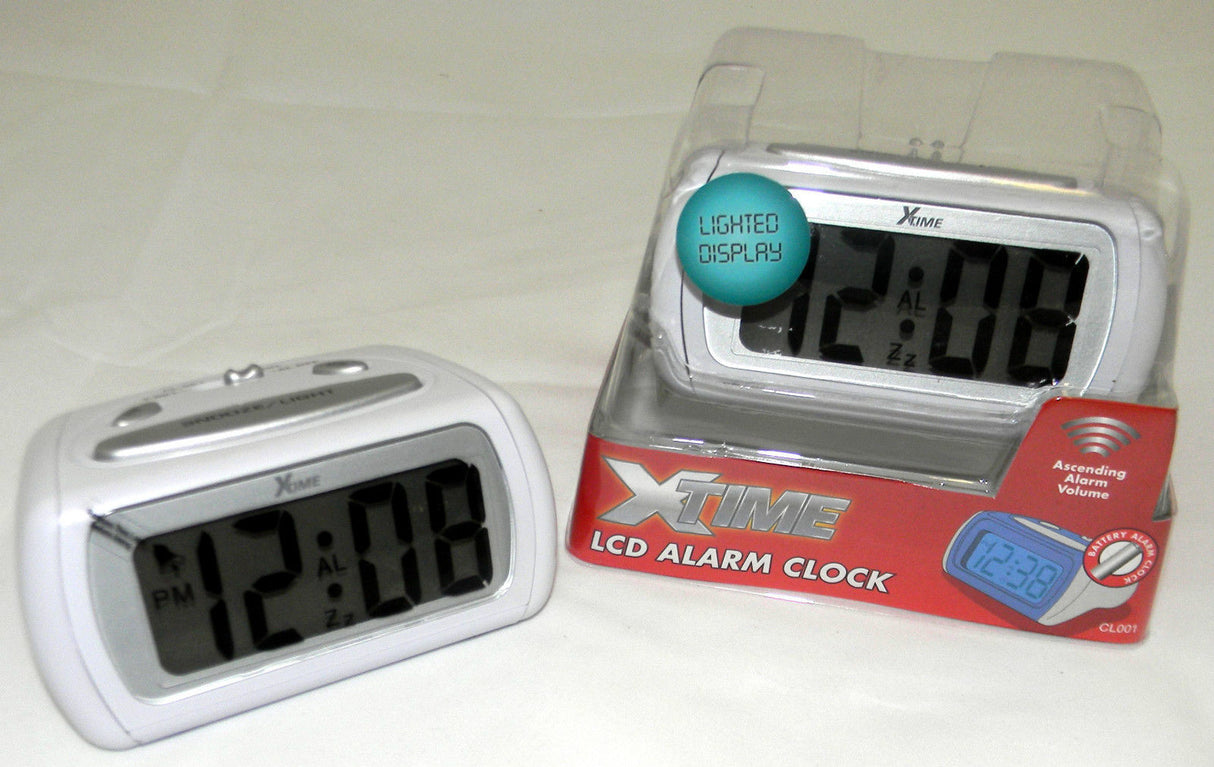 LCD Alarm Clock WHITE