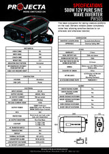 Projecta 500W 12V Pure Sine Wave Inverter