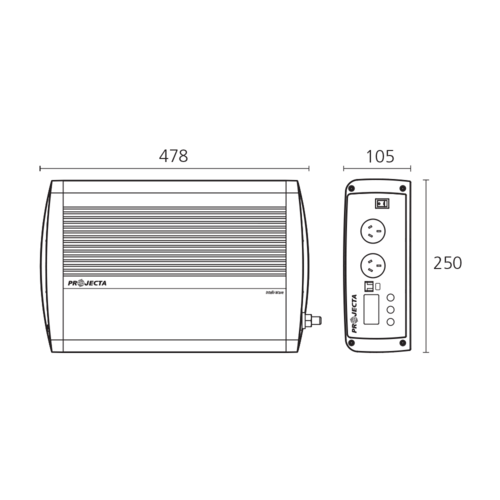 Projecta 12V 2000W Intelli-Wave Pure Sine Wave Inverter IP2000