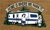 Caravan RV Door Mat - Home Is Where We Park It