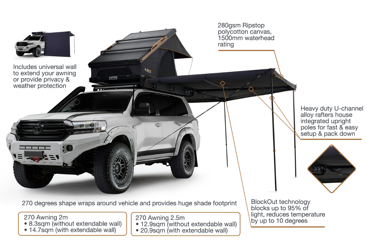 Oztrail Blockout 270 Awning Kit 2m (Kit)