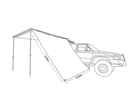 OZTRAIL BLOCKOUT AWNING SIDE WALL 2.5M