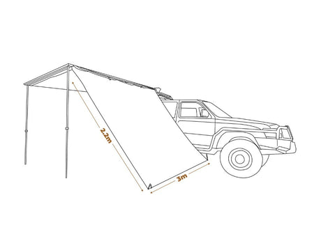 OZTRAIL Blockout Awning Side Wall 3m