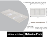 White Melamine Serving Plate 3 Section
