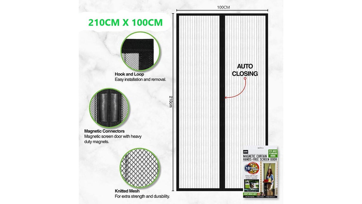 Magnetic Curtain Hands Free Screen Door