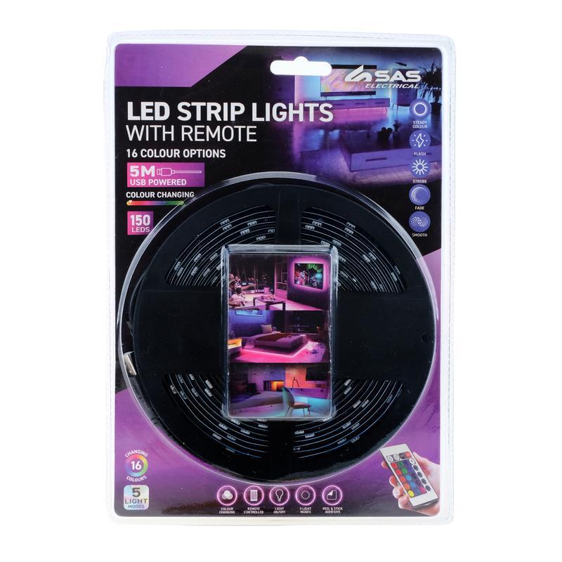 5m LED Strip Light USB Powered With Remote
