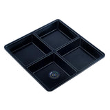 Melamine Platter Tray with 4 Section Divider Square 21cm x 2.5cm - Black