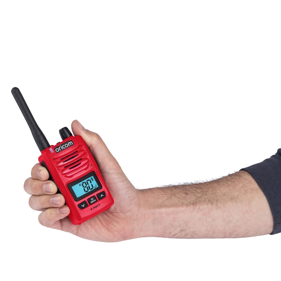 Oricom DTX600 Red Waterproof IP67 5 Watt Handheld UHF CB Radio