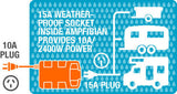 Ampfibian RV Plus 15A to 10A Waterproof Converter Adapter RCD