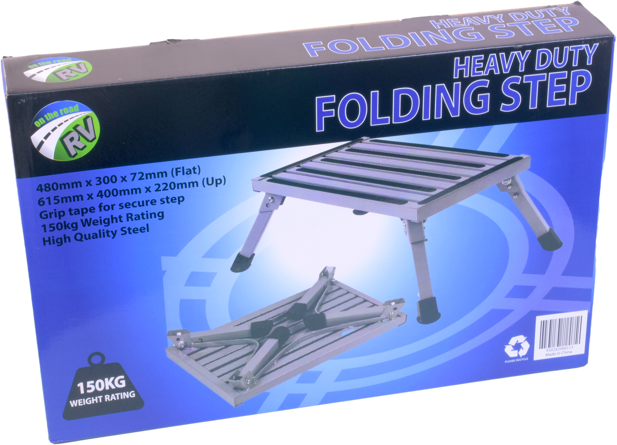 Heavy Duty Steel Folding Step with Anti Slip