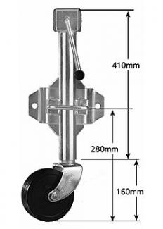 Side Wind Jockey Wheel STD 6" with Swivel Bracket