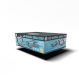 On the road RV 12V Aluminium Single Step with LED Light Black