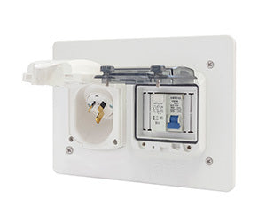 RCD/Inlet Enclosure 2.5mm White