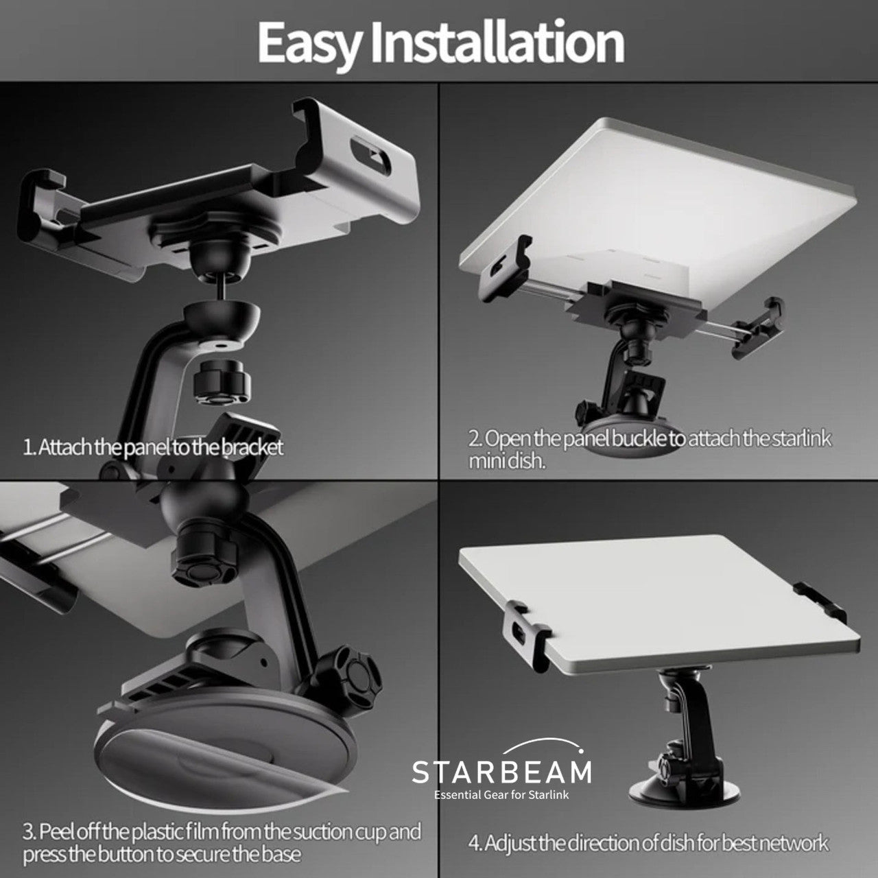 STARBEAM Starlink Mini Suction Cup Holder Mount