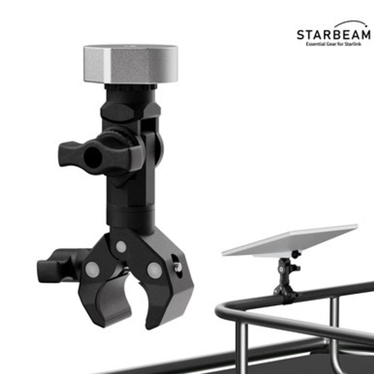 STARBEAM Starlink Mini Clamp Pole Mount – fits Pipe Adapter and Flat Mount (new Mini model)
