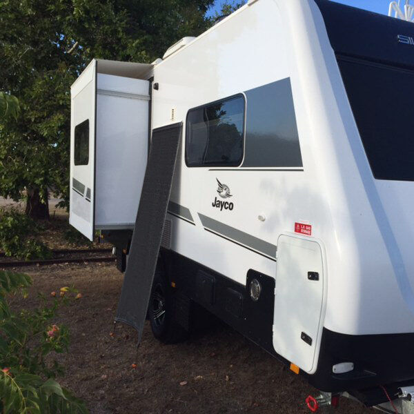 Fridge Vent Shade Screen with Sail Track — Black