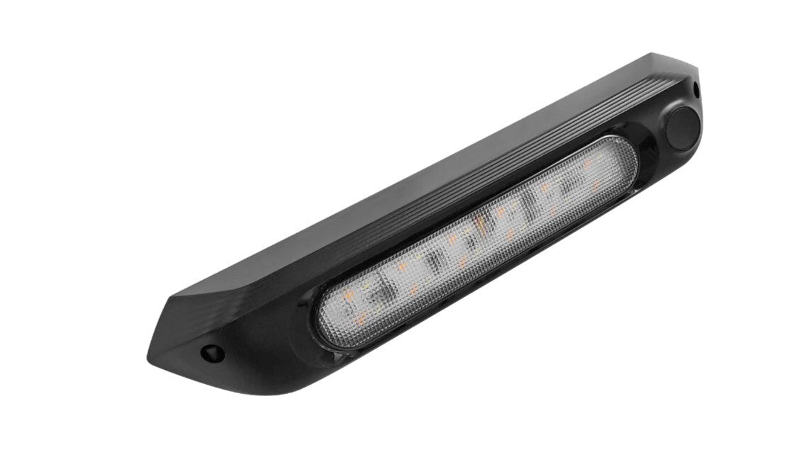 500mm Dual LED Light 12V Awning Light Amber/White Lights Black (No Switch)