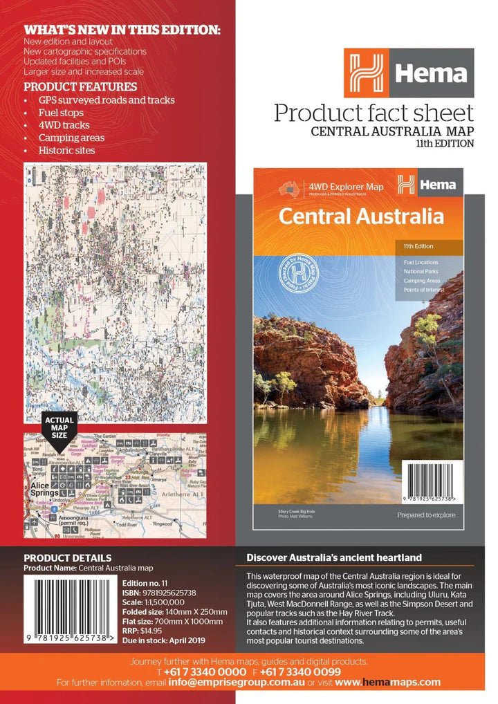 HEMA Central Australia Map