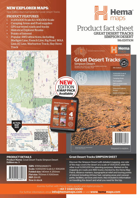 Hema Map - Great Desert Tracks - Simpson Desert