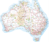 Australian Map 46cm x 38cm